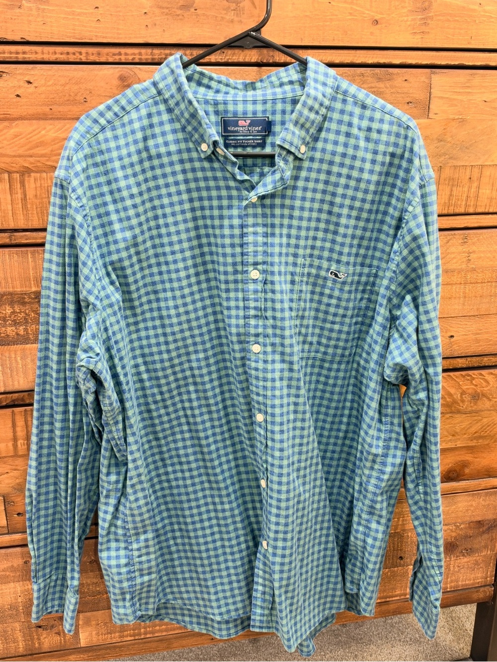 Vineyard Vines Blue & Green Check Button-Down Shirt